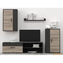 Стінка у вітальню Міні Барато / Mini Barato Гербор Антрацит/ Дуб Гранж