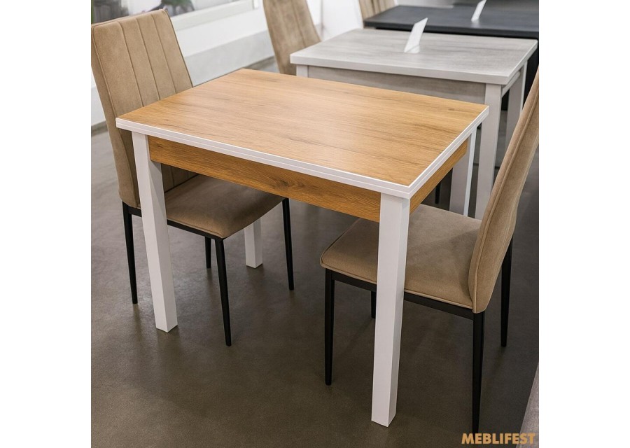 Обідній стіл - трансформер Ажур Білий/дуб апалачі