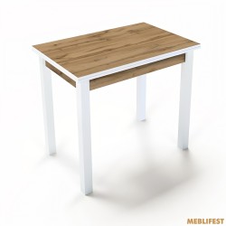 Обідній стіл - трансформер Ажур Білий/дуб апалачі