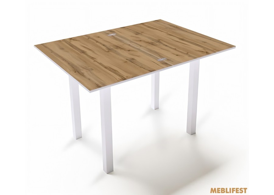 Обідній стіл - трансформер Ажур Білий/дуб апалачі