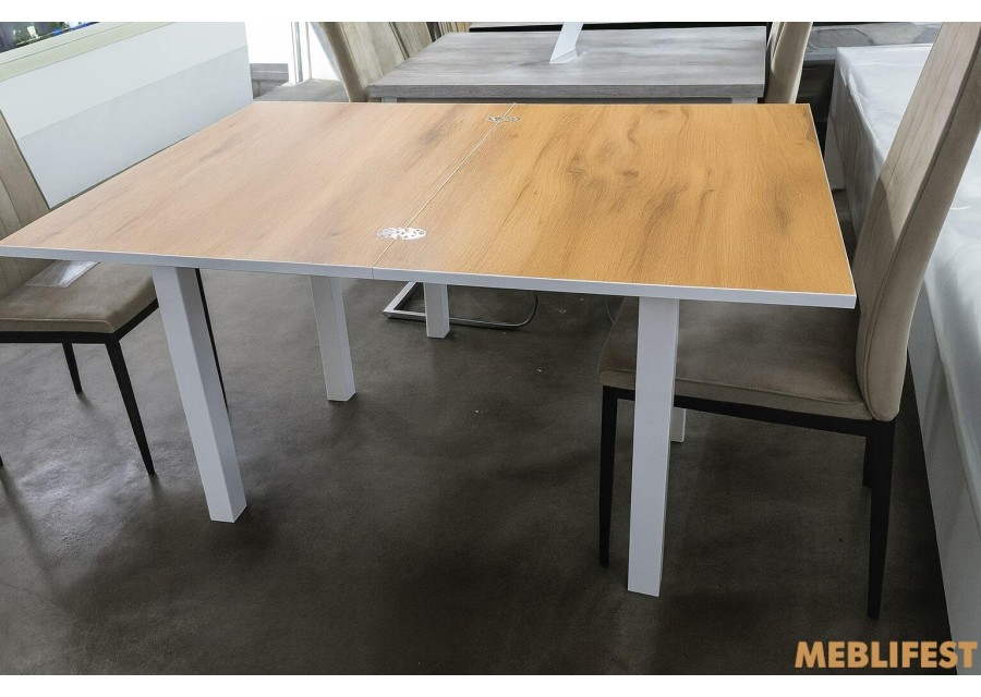 Обідній стіл - трансформер Ажур Білий/дуб апалачі