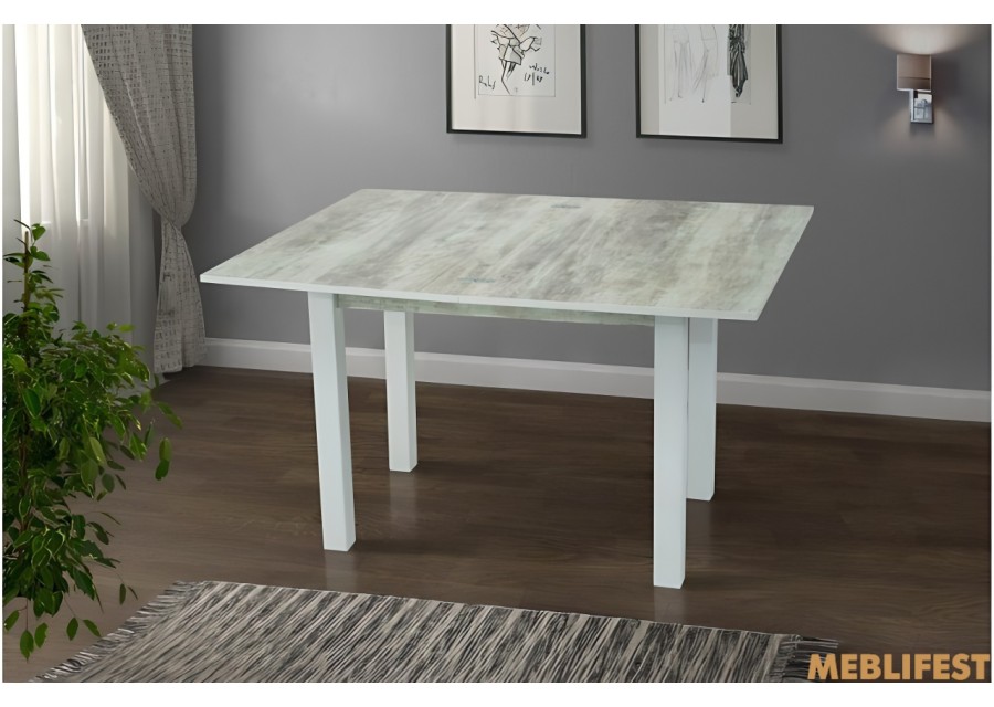 Обідній стіл - трансформер Ажур Білий/ Урбан Лайт