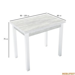 Обідній стіл - трансформер Ажур Білий/ Урбан Лайт