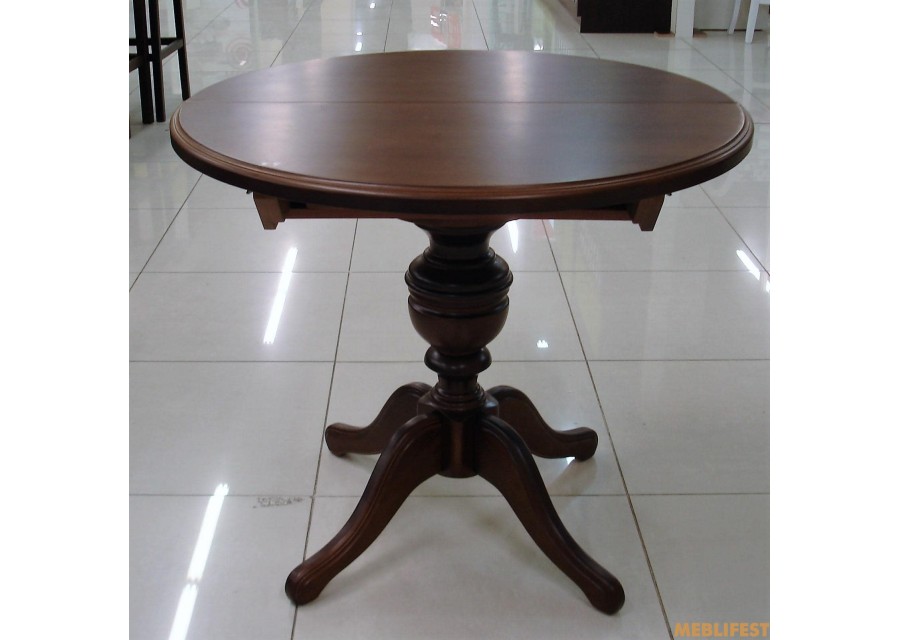 Круглий  розкладний обідній стіл Анжеліка Горіх