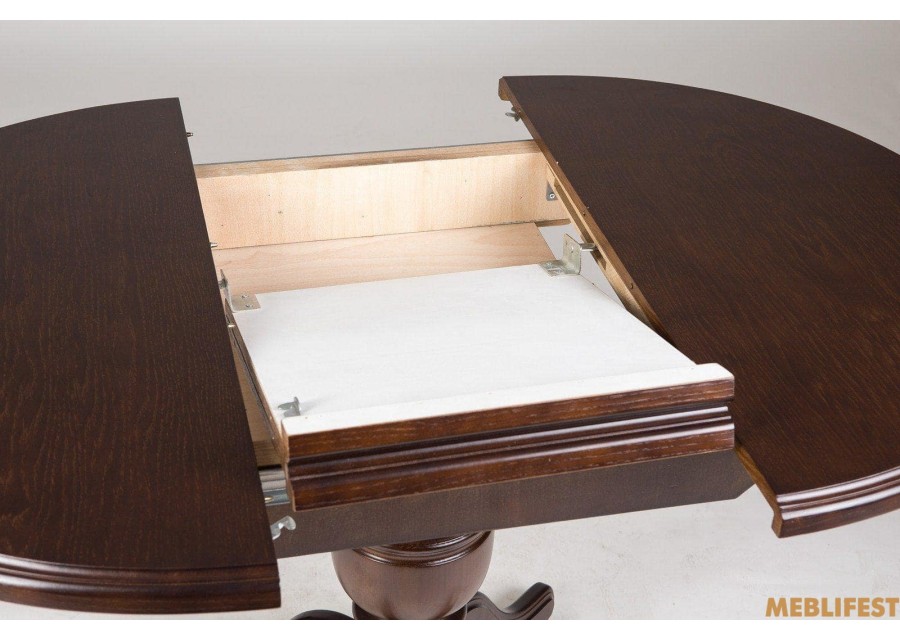 Круглий  розкладний обідній стіл Анжеліка Горіх