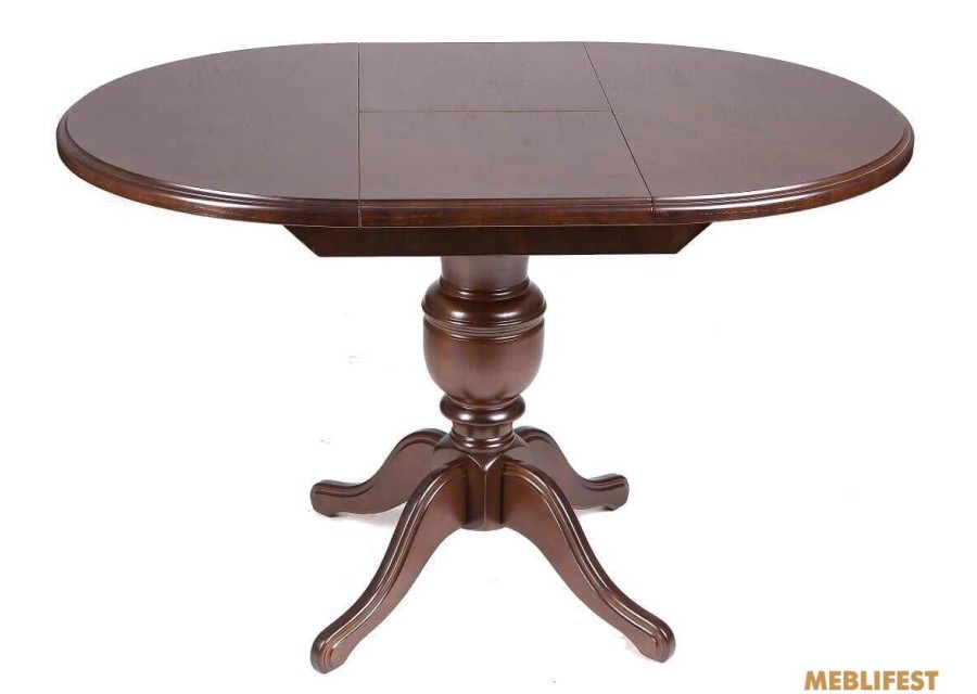 Круглий  розкладний обідній стіл Анжеліка Горіх