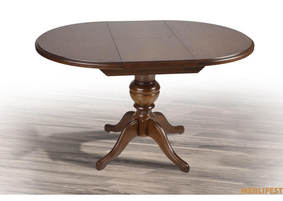 Круглий  розкладний обідній стіл Анжеліка Горіх