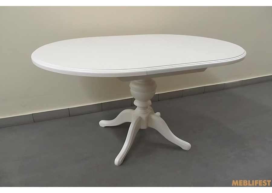 Круглий  розкладний обідній стіл Анжеліка Білий
