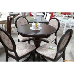 Круглий  розкладний обідній стіл Анжеліка Венге