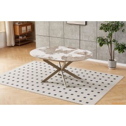 Обідній розкладний стіл Atlas-120R Beige Pandora Glossy