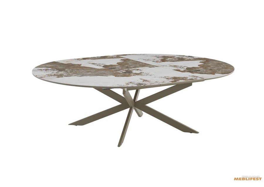 Обідній розкладний стіл Atlas-120R Beige Pandora Glossy