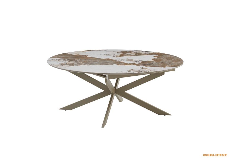 Обідній розкладний стіл Atlas-120R Beige Pandora Glossy