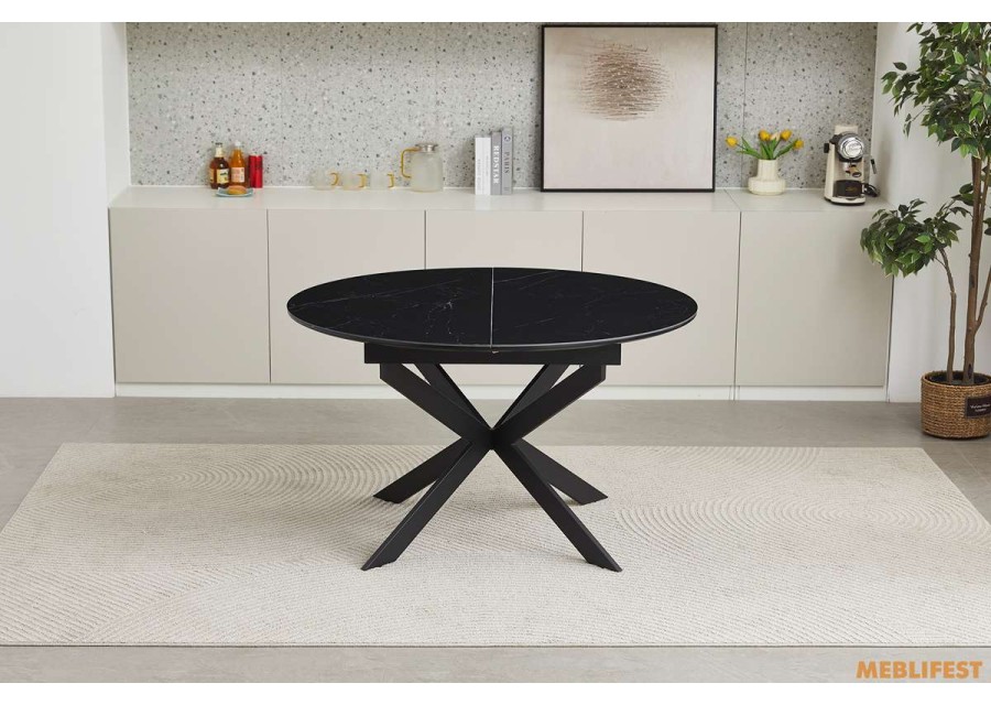 Обідній розкладний стіл Atlas-120R Shks Black Matt