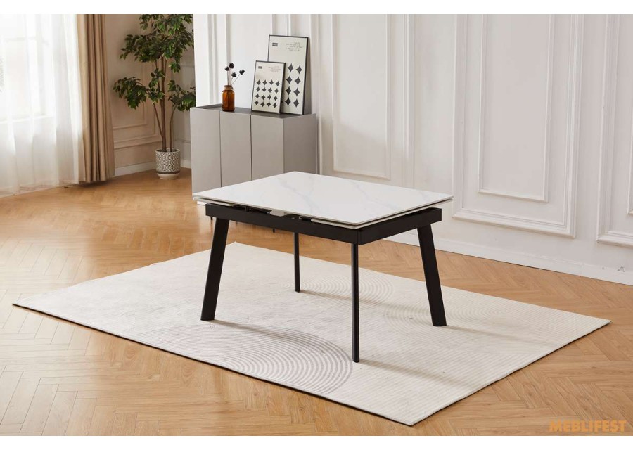 Обідній розкладний стіл  Velvet Snow White Matt 160