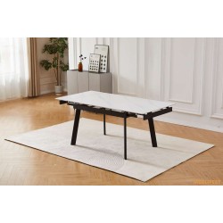 Обідній розкладний стіл  Velvet Snow White Matt 160