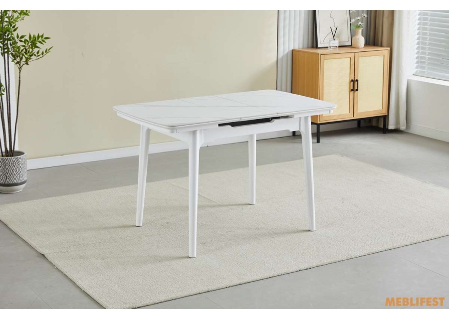 Обідній розкладний стіл Askold  White Legs Snow White Matt 95
