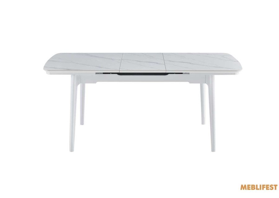 Обідній розкладний стіл Askold  White Legs Snow White Matt 120