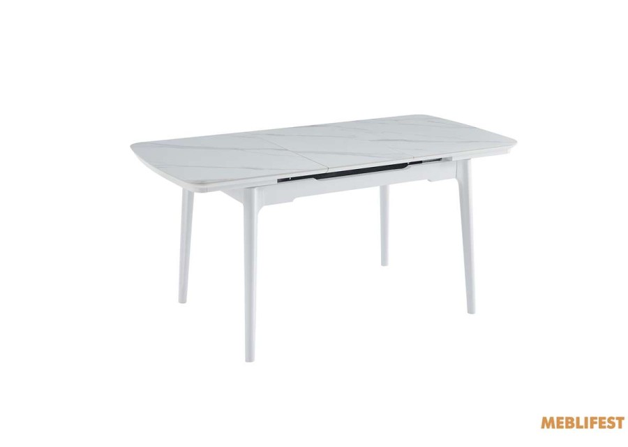 Обідній розкладний стіл Askold  White Legs Snow White Matt 120