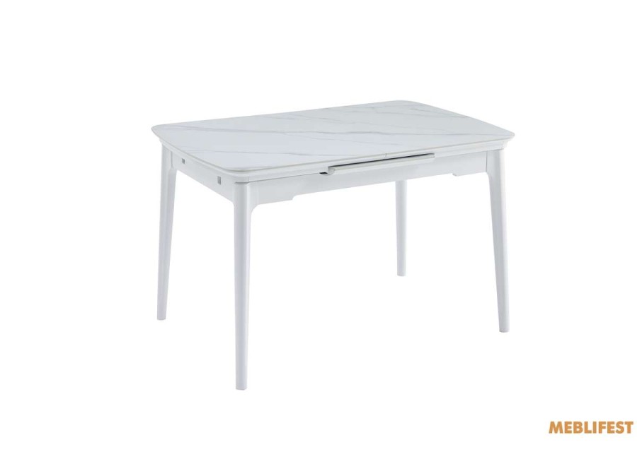Обідній розкладний стіл Askold  White Legs Snow White Matt 120