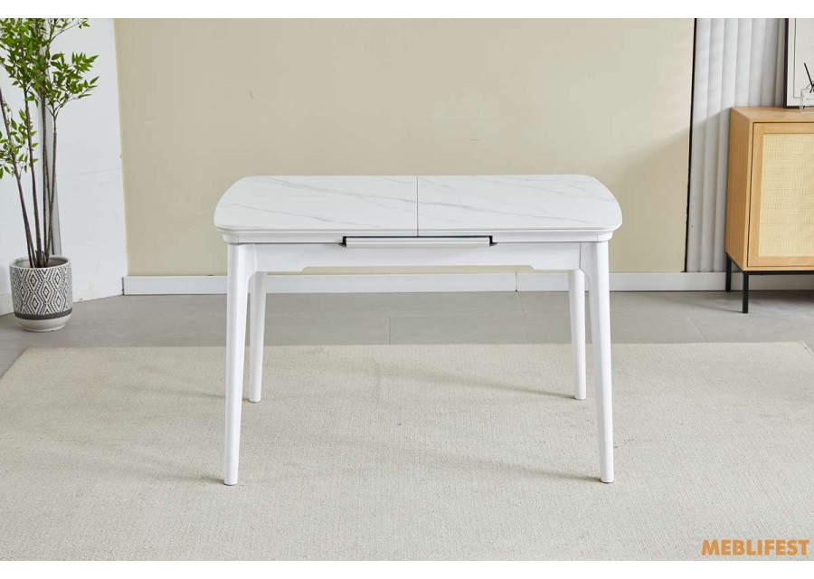 Обідній розкладний стіл Askold  White Legs Snow White Matt 120