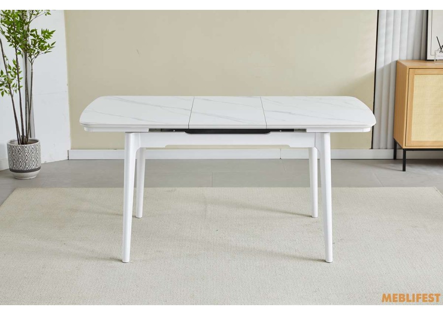 Обідній розкладний стіл Askold  White Legs Snow White Matt 120