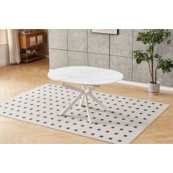 Обідній розкладний стіл Atlas-105R Snow White Matt (White legs)