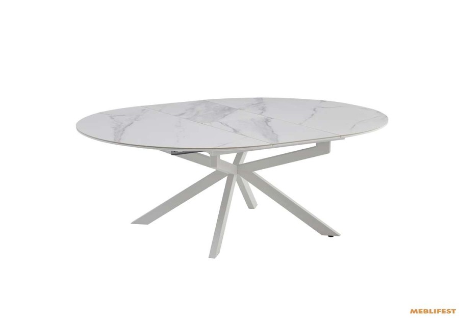 Обідній розкладний стіл Atlas-105R Snow White Matt (White legs)