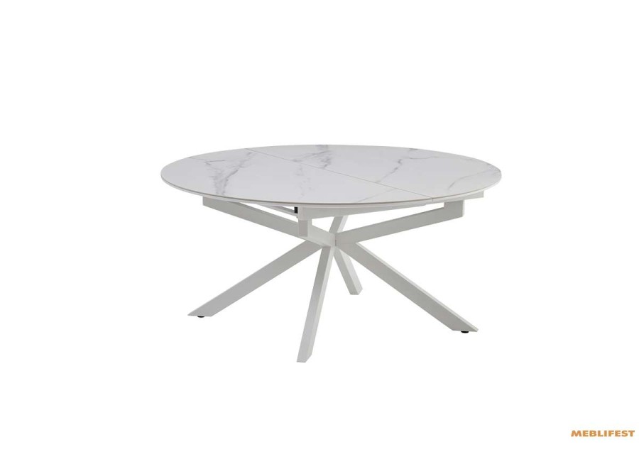 Обідній розкладний стіл Atlas-105R Snow White Matt (White legs)