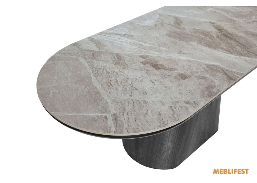 Обідній розкладний стіл Clement Italy Grey Glossy 