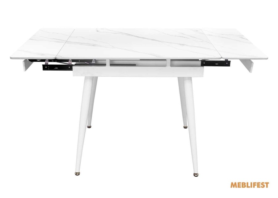 Обідній розкладний стіл  Connor Snow White Matt (White legs) 90