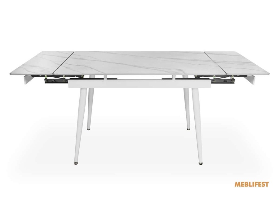 Обідній розкладний стіл  Connor Snow White Matt (White legs) 120