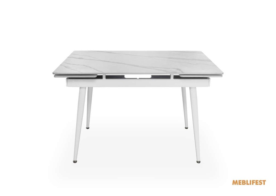Обідній розкладний стіл  Connor Snow White Matt (White legs) 120