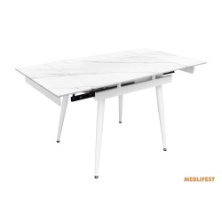 Обідній розкладний стіл  Connor Snow White Matt (White legs) 90