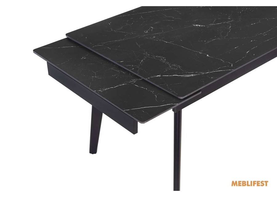 Обідній розкладний стіл Genry Shks Black Matt 120