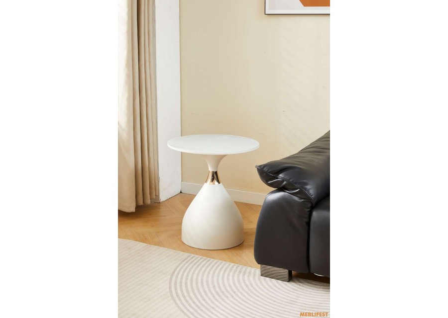 Стіл журнальний Nora 50 Snow White Matt (White legs)