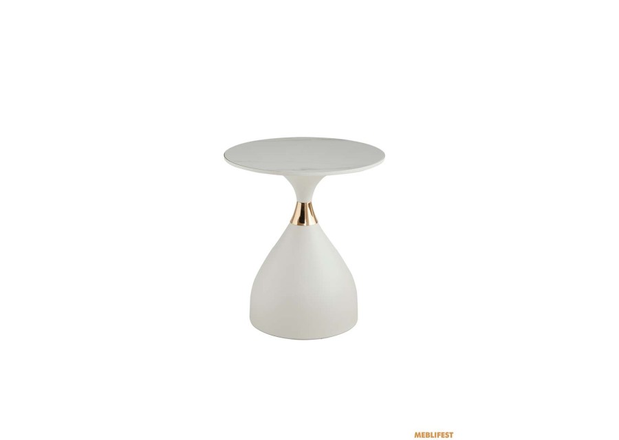 Стіл журнальний Nora 50 Snow White Matt (White legs)