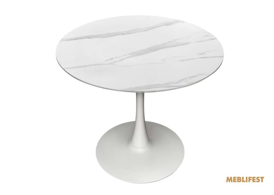 Обідній стіл Opal Snow White Matt (White legs)