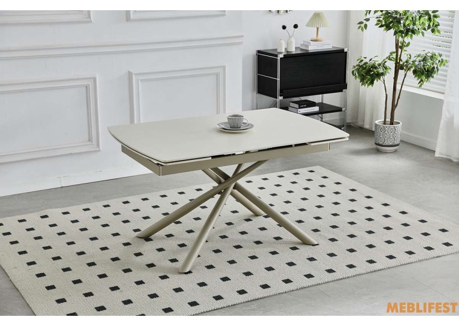 Обідній розкладний стіл Philip Sand Yellow Matt (Sahara legs)