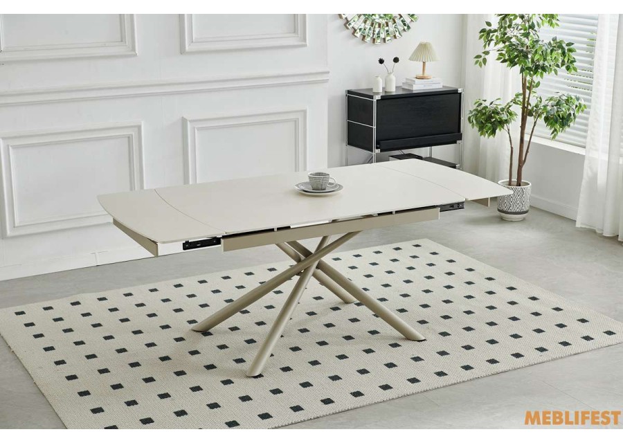 Обідній розкладний стіл Philip Sand Yellow Matt (Sahara legs)