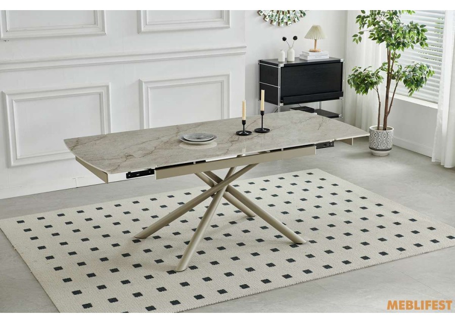 Обідній розкладний стіл Philip Shks Beige Glossy (Sahara legs)