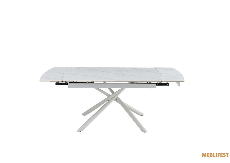 Обідній розкладний стіл Philip Snow white matt (White legs) 