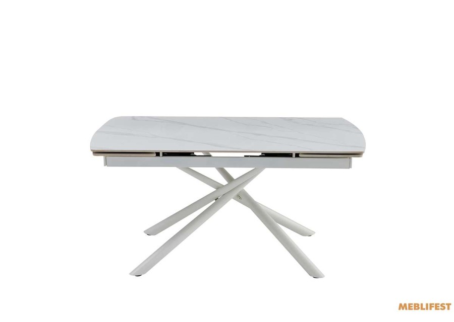Обідній розкладний стіл Philip Snow white matt (White legs) 