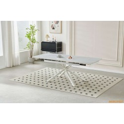 Обідній розкладний стіл Philip Snow white matt (White legs) 