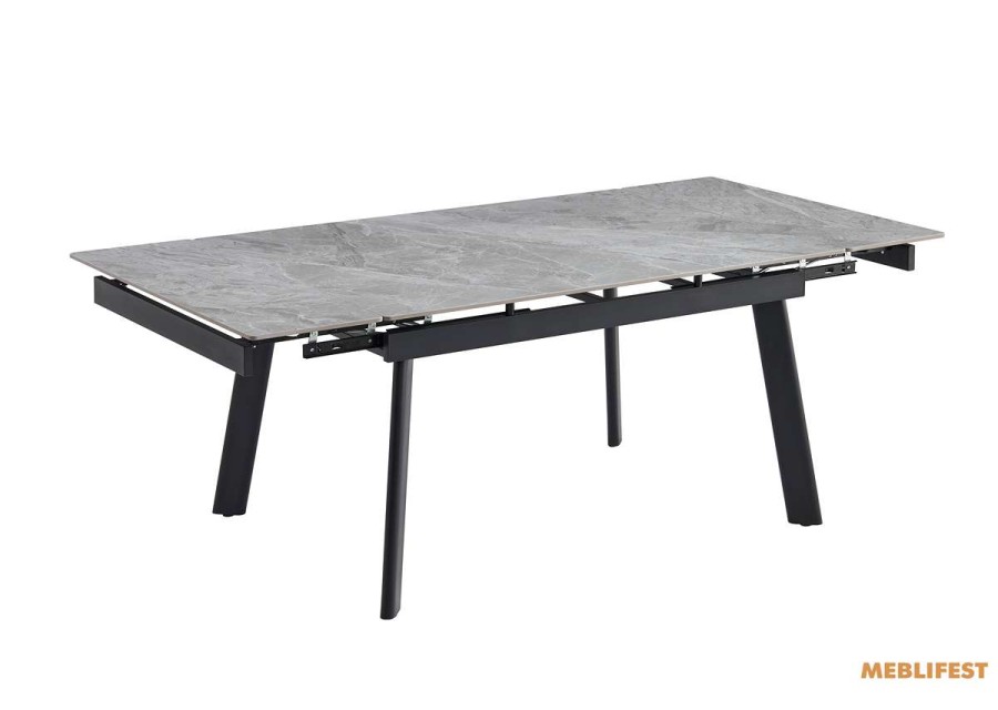Обідній розкладний стіл  Velvet Italy Grey Glossy 160