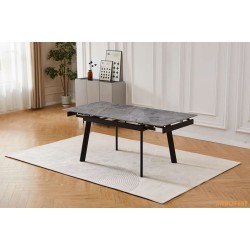 Обідній розкладний стіл  Velvet Italy Grey Glossy 160