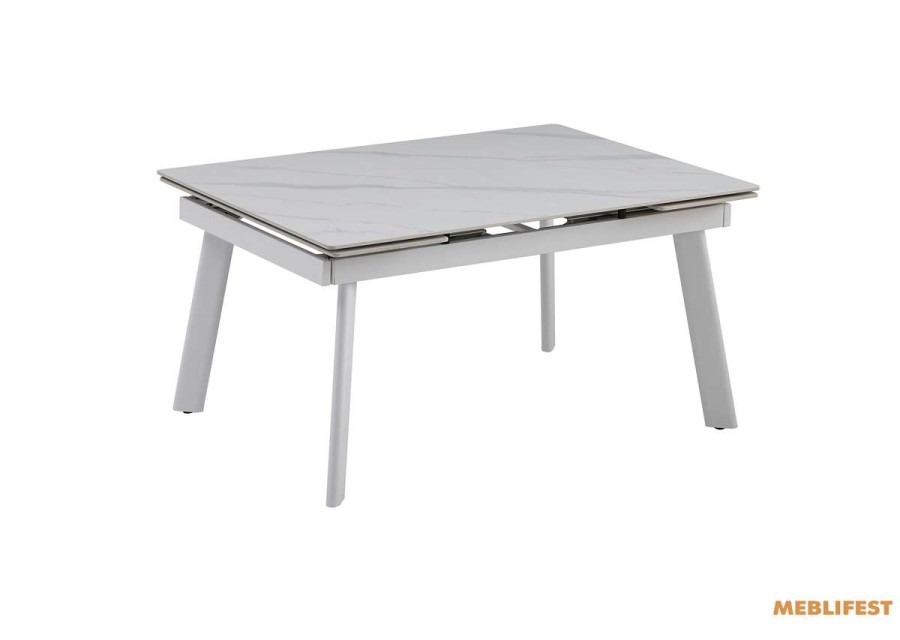 Обідній розкладний стіл  Velvet Snow White Matt (White legs)