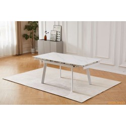 Обідній розкладний стіл  Velvet Snow White Matt (White legs)