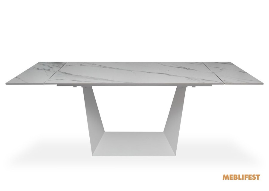 Обідній розкладний стіл Edmund Snow White Matt (white legs)