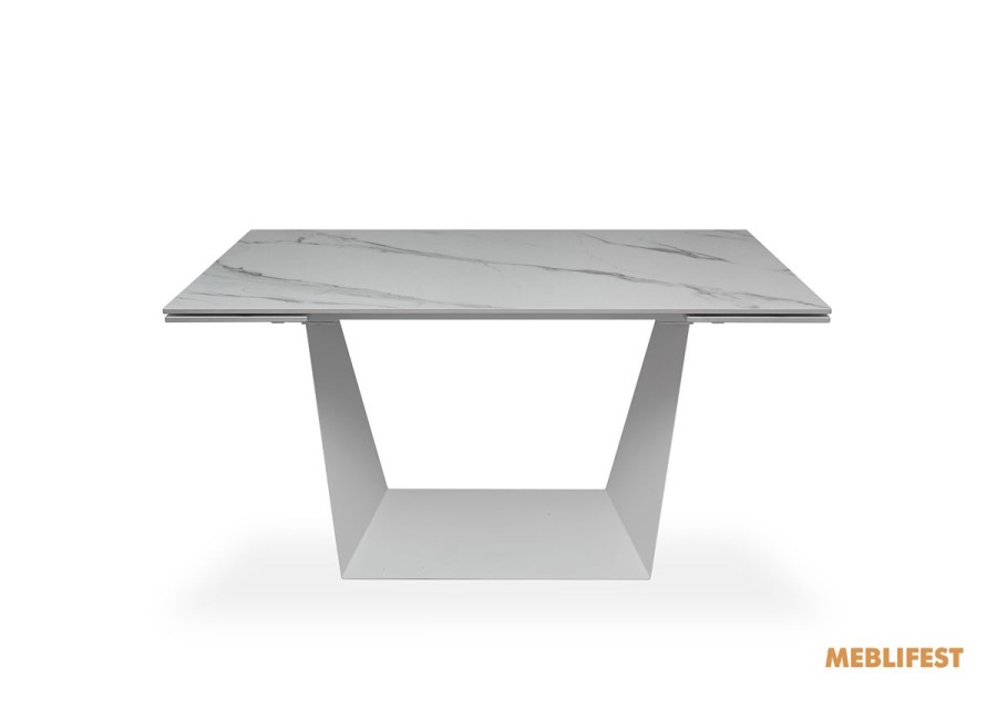 Обідній розкладний стіл Edmund Snow White Matt (white legs)