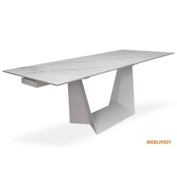 Обідній розкладний стіл Edmund Snow White Matt (white legs)